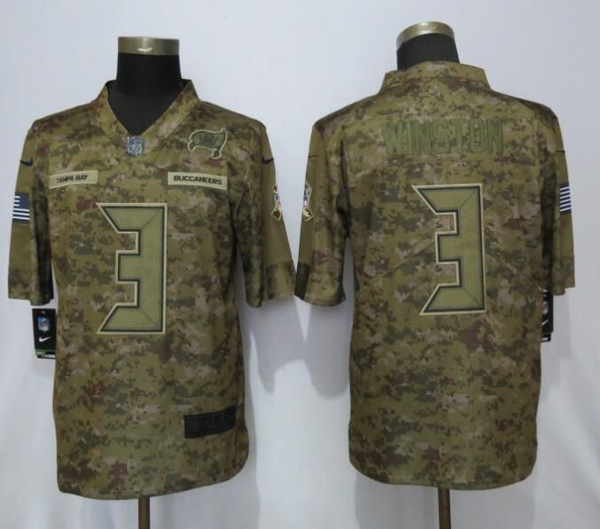 Men Tampa Bay Buccaneers #3 Winston Nike Camo Salute to Service Limited NFL Jerseys